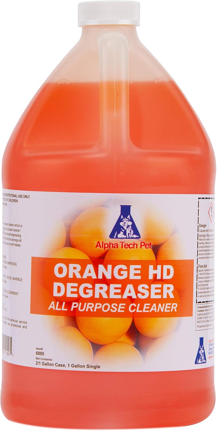 ATP Orange HD Degreaser - Citrus Heavy Duty Degreaser and Cleaner for Tough Stains and Grease, Fast-Acting, Non-Corrosive Cleaner, 1 Gallon by Alpha Tech Pet - Image 1